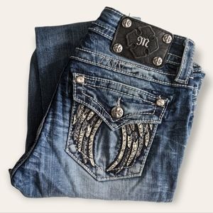 Miss Me Size 27 Low Rise Signature Boot Cut Jeans